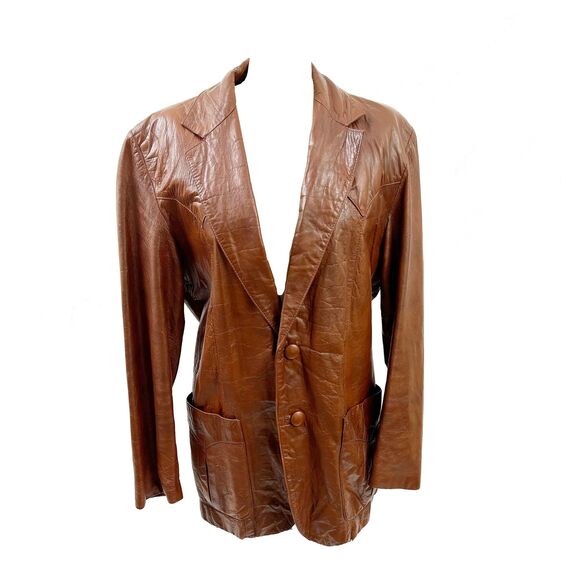 Vintage Cevys Soft Brown Genuine Leather Blazer / Jacket